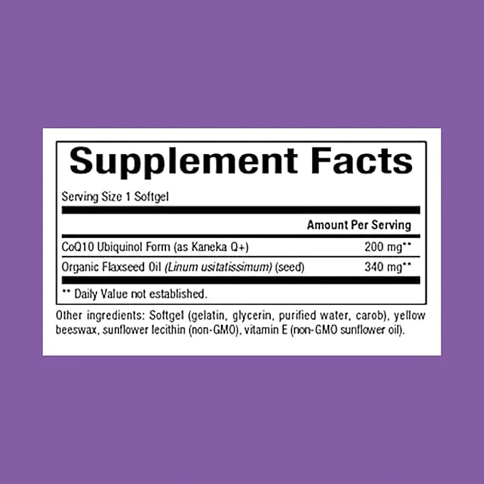 Natural Factors Ubiquinol Active CoQ10 200 Q10 Supplement 100mg, 60 60 Softgels