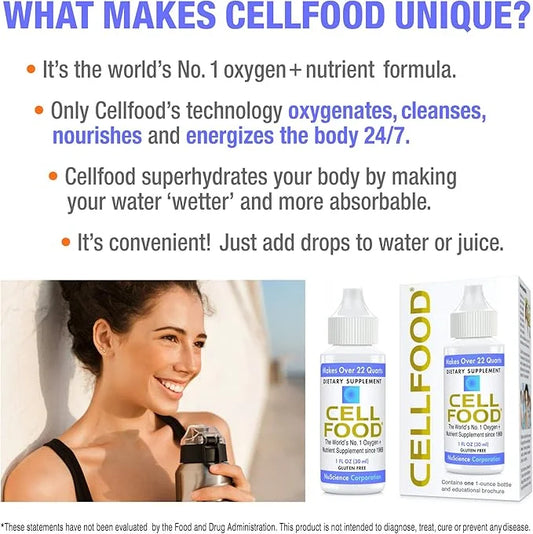Cellfood Oxygen Boost, 1 fl oz - Liquid Oxygen Supplement for Lymphatic Drainage, Altitude Sickness, Jet Lag, Fatigue, Hea...
