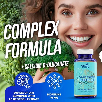 4-in-1 DIM Potent Complex 300mg - Estrogen Balance and Metabolism, Energy & Menopause Support Supplement with Bioperine (x...