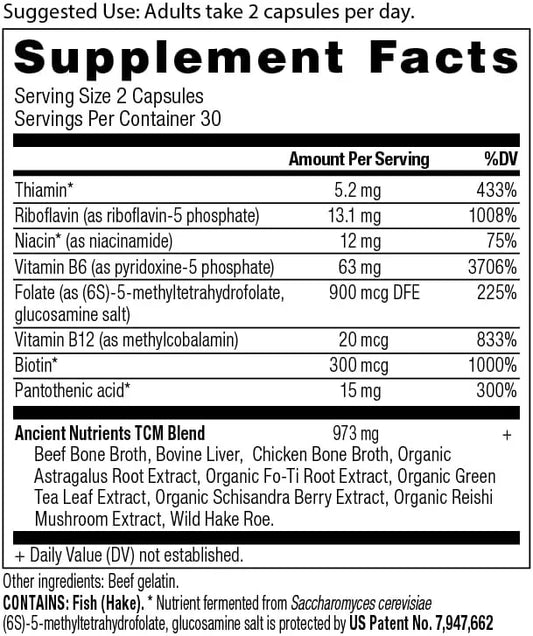 Ancient Nutrition Vitamin B Complex Supplement, 8 Balanced B-Vitamins, Supports Healthy Energy Levels, Adaptogenic Herbs, ...