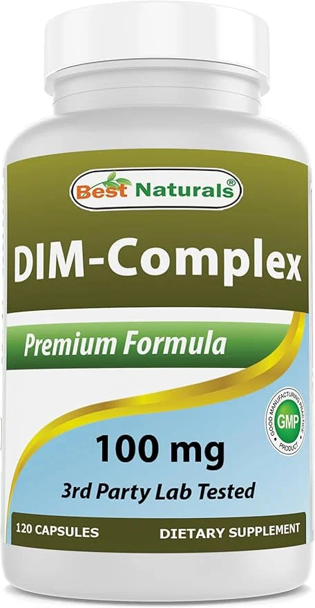 Best Naturals DIM Supplement 100 mg 120 Capsules, DIM for Estrogen Metabolism & Balance, For Menopause, Body Building, PCO...