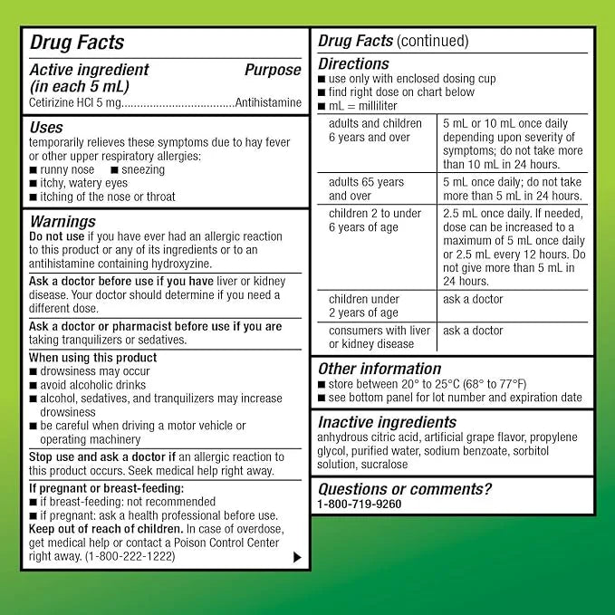 Amazon Basic Care Children’s 24 Hour 1 mg/mL, 8 fl 3)