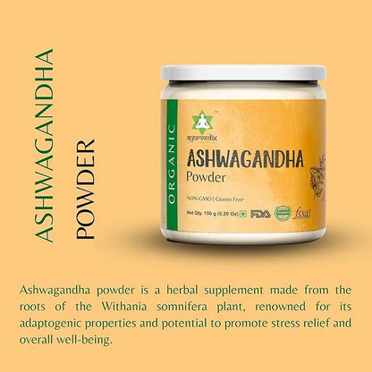 Organic Ashwagandha Root Powder 5.29oz Reusable 100% Raw 3