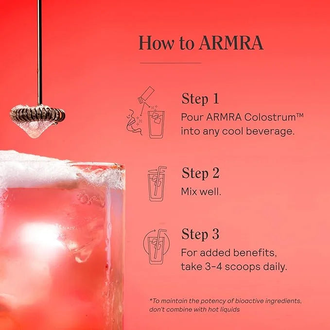 ARMRA Colostrum™ Premium Powder, Grass Fed, Gut Health Bloating Immunity Skin & Hair, Contains 400+ Bioactive Nutrients, P...