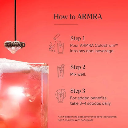 ARMRA Colostrum™ Premium Powder, Grass Fed, Gut Health Bloating Immunity Skin & Hair, Contains 400+ Bioactive Nutrients, P...