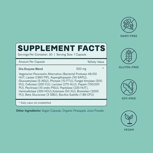 Ora Organic Multi-Enzyme Supplement 30 Easy