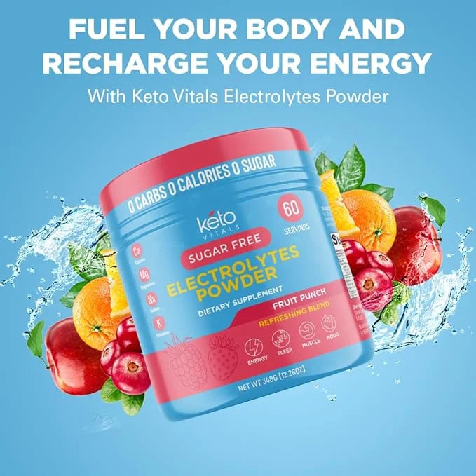 Keto Vitals Keto Electrolytes Powder | Keto-Friendly Electrolytes with Potassium, Magnesium, Sodium, Calcium | Keto Electr...