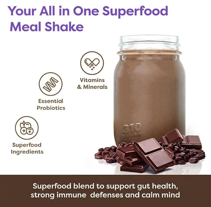 310 Nutrition All-In-One Meal Replacement Shake - Fiber-Rich Superfood Blend with Natural Sweeteners - Low Carb, Keto & Pa...