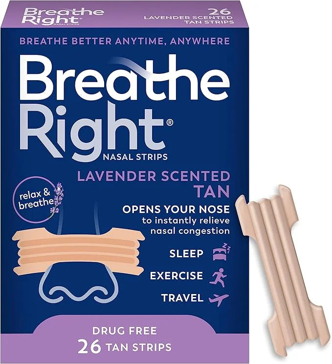 Breathe Right Nasal Strips Lavender Scent 26ct (packaging