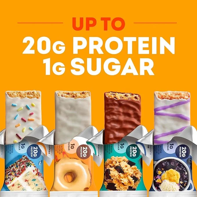 ONE Protein Bars, Chocolate Chip Cookie Dough, Gluten Free with 20g Protein and 1g Sugar, Pantry Staples, 2.12 oz (12 Coun...