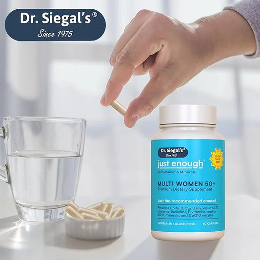 Dr. Siegal's Just Enough Multivitamin and 50 Plus, 60 Capsules, 60 Servings, 50 and