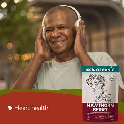 Extra Large 2lb Bag - Hawthorn Berry Tea Organic - Dried Hawthorn Berries Whole - Hawthorne Tea - Healthy Blood Pressure, ...