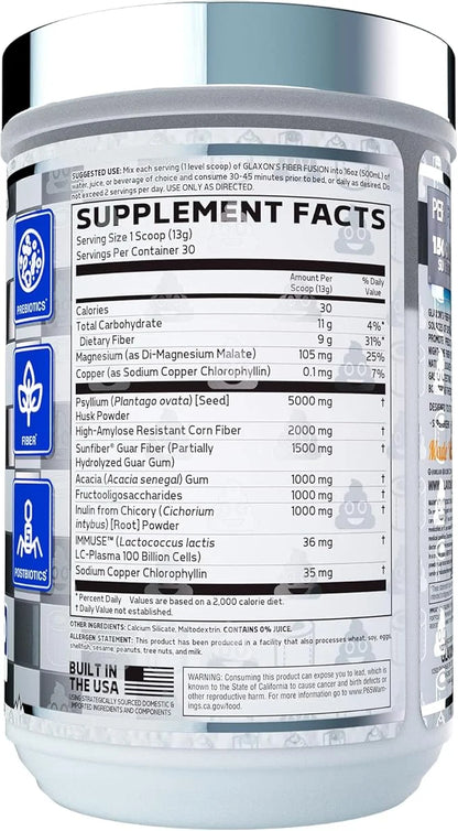 Glaxon Fiber Fusion Complete Fiber Supplement 6 Source 13.7 oz 30 Servings
