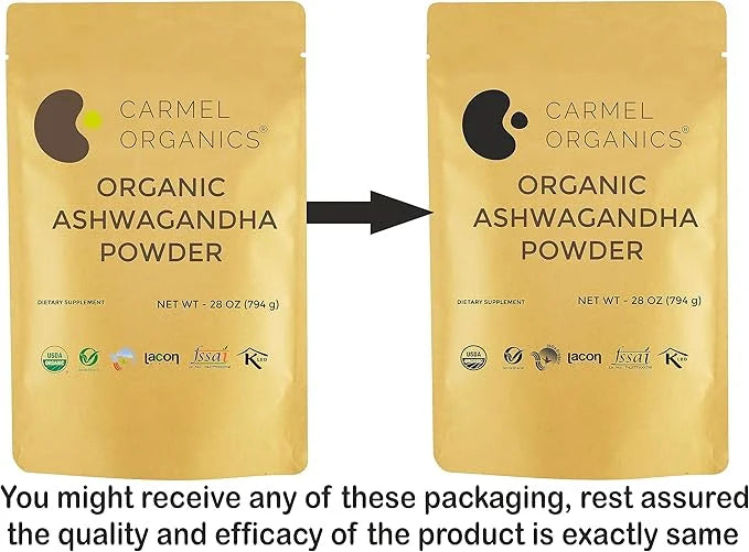 CARMEL ORGANICS Organic Ashwagandha Root Powder (28 Oz 794g/1.75 Lbs)