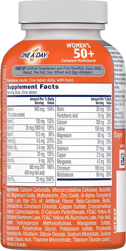 One A Day Women’s 50+ Multivitamins, 100 count