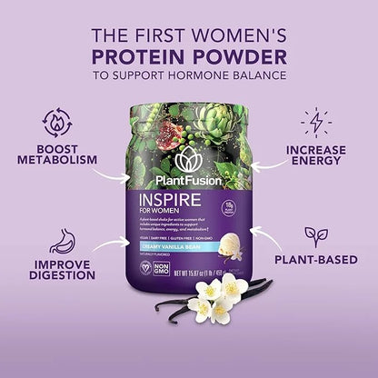 PlantFusion Inspire Plant Protein Powder for Women - Low Carb Protein Powder for Lean Muscle Support - Keto, Gluten Free, ...