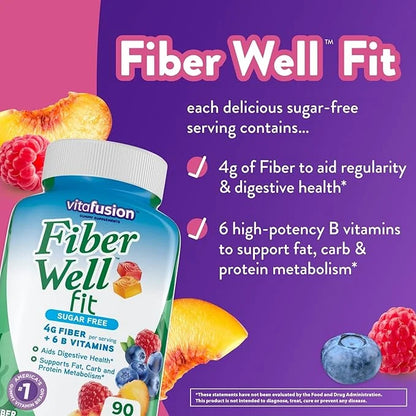 Vitafusion Fiber Well Fit Gummies Supplement, 90 Count