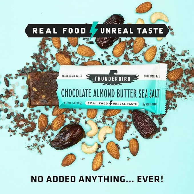Thunderbird Bars Energy Snack, Gluten-Free with Protein, Healthy Real Food, Vegan Paleo Non-GMO, No Added Sugar, Chocolate...