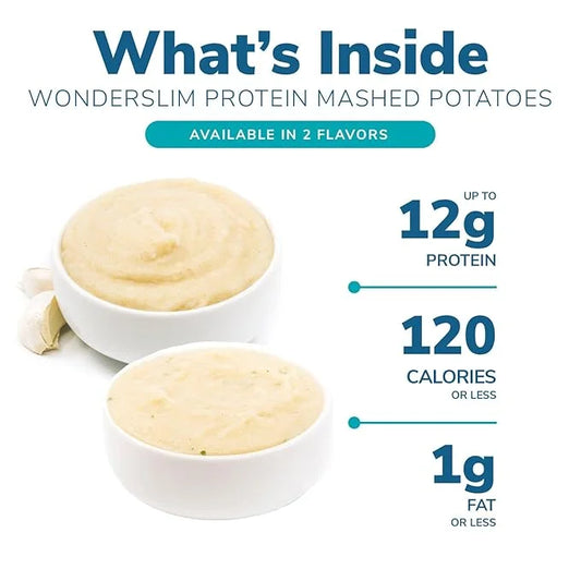 WonderSlim Instant Mashed Potatoes, Sour Cream & Chives, 11g Protein, No Fat, Gluten Free (7ct) - Product Image
