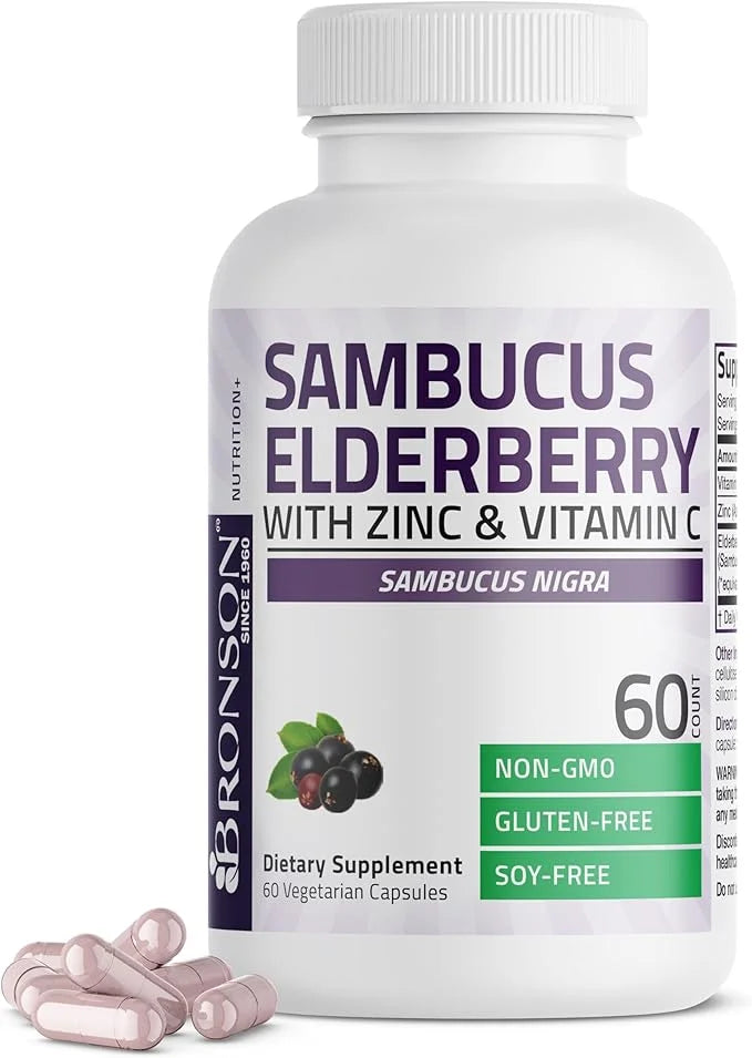 Bronson Sambucus Elderberry with Zinc & 60 Vegetarian