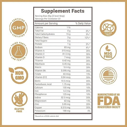 Lewis Labs Fabulous Fiber Powder Supplement 16 Ounces