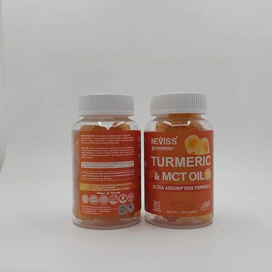 Turmeric Curcumin Gummies for Adults, with Medium Chain Triglycerides (MCT) Oil, Black Pepper Extract, Ultra Absorption, S...