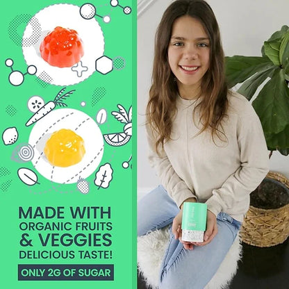 FIRST DAY Teens Daily Multivitamin + Tribiotic Gummies – Vitamin A, D3, B6, B12, C, Pre+, Post+, Probiotics & More to Supp...