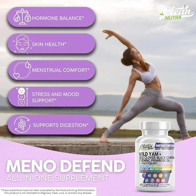 Clean Nutra Wild Yam Root Capsules with Red Clover Black Cohosh Evening Primrose Oil Chasteberry Dong Quai DIM Ashwagandha...