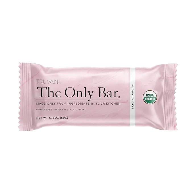 Truvani Plant Based Snack Bars | Sugar Cookie 1 Pack | 6g Protein | USDA Organic and Vegan | The Only Bar | Dairy, Soy, an...