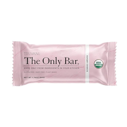 Truvani Plant Based Snack Bars | Sugar Cookie 1 Pack | 6g Protein | USDA Organic and Vegan | The Only Bar | Dairy, Soy, an...
