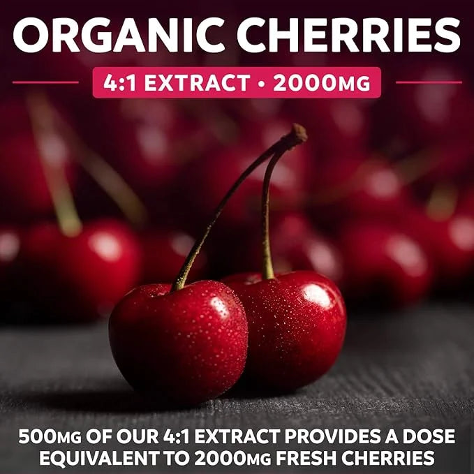 Organic Tart Cherry Capsules (Vegan & 4:1 Extract 2000mg of 60 Capsules 500mg