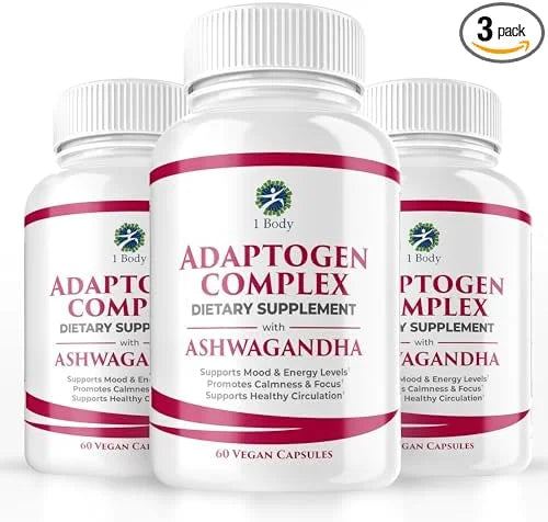 1 Body Ashwagandha Complex Supplement 180 Vegan