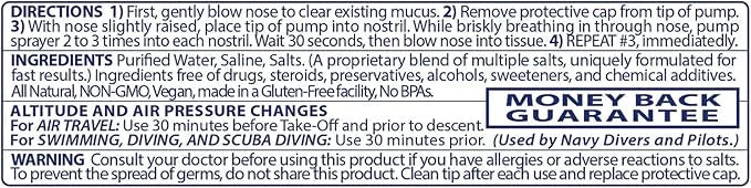All Natural Preservative-Free Sterile Nasal Spray |130 Sprays, 18 ml 3)
