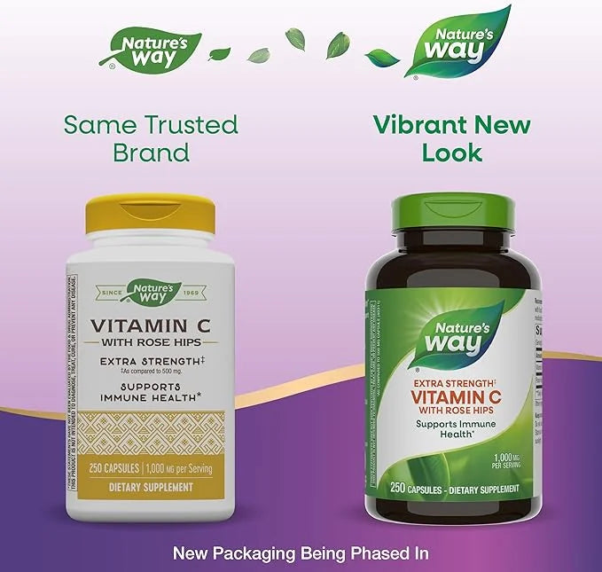 Nature's Way Vitamin C with Rose 1000 mg 250 Capsules