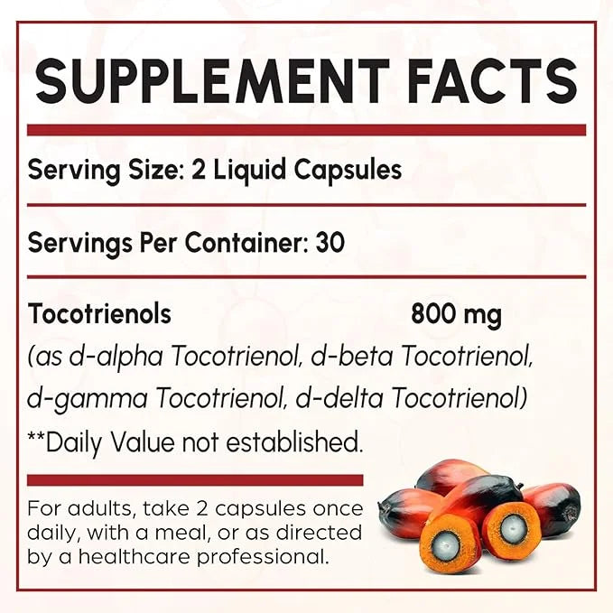 Tocotrienol Supplement Full Spectrum, Cutting-edge Fusion 800mg,Powerful Antioxidant,Cardiovascular,Highest -120 Liquid-Fi...