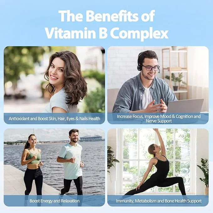 13-in-1 Vitamin B Complex Plus B1, B2, B2, B3 B3 (Niacinamide), B4, B5, B5, B6, B6, B7 B7 (Biotin), B8 (Inositol), B9 (Fol...