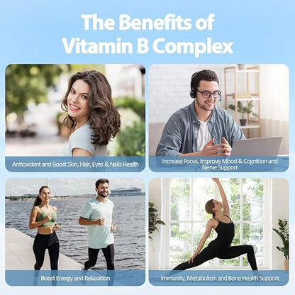 13-in-1 Vitamin B Complex Plus B1, B2, B2, B3 B3 (Niacinamide), B4, B5, B5, B6, B6, B7 B7 (Biotin), B8 (Inositol), B9 (Fol...