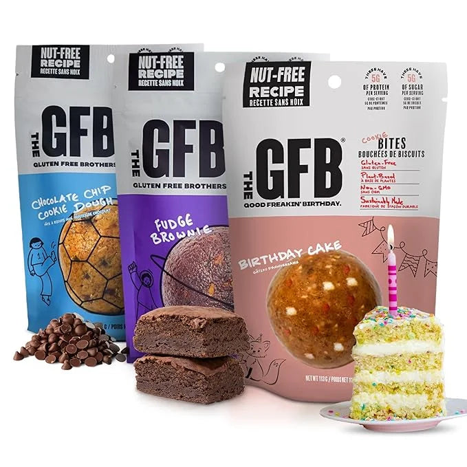 The GFB Gluten Free Protein Cookie Bites Nut Free Variety Pack – Super Tasty Allergen Friendly Fudge Brownie, Cookie Dough...