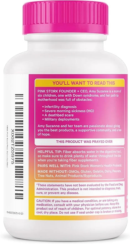 Pink Stork Prenatal Fiber Gummies for Women 3g Prebiotic 60 Vegan