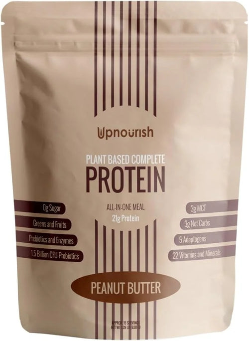 UpNourish Peanut Butter Vegan Protein Powder, 15 Servings