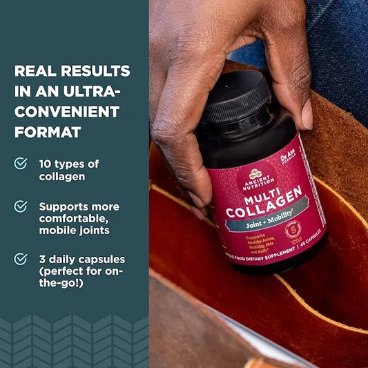 Ancient Nutrition Collagen Pills for Joint Support, Multi Collagen Capsules 45 Ct, Joint + Mobility, Supports Joints, Skin...