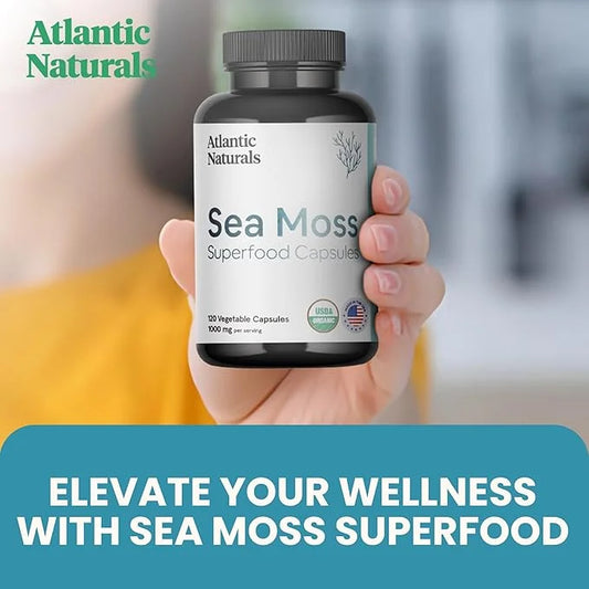Atlantic Naturals Organic Sea Moss Capsules | Immune System, Thyroid Health, Beautiful Skin and Digestion Multivitamin Sup...