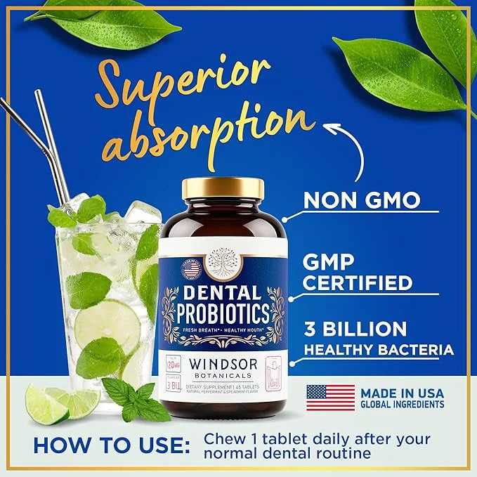 Oral Probiotics for Teeth and Gums - 3BN CFU Lactobacillus Salivarius, Paracasei, K12 Pro B, Inulin Dental Probiotics for ...