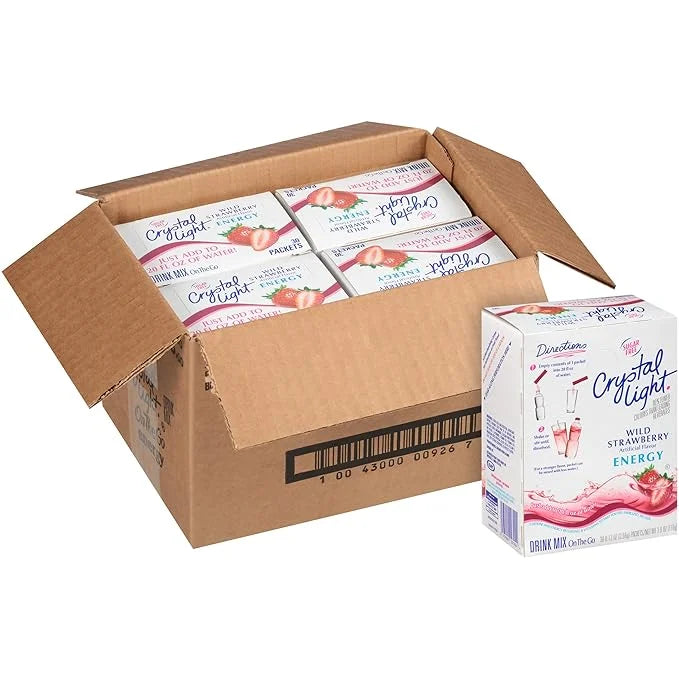 Crystal Light Energy Strawberry On-The-Go Powdered Drink Mix 30 Count - Product Image