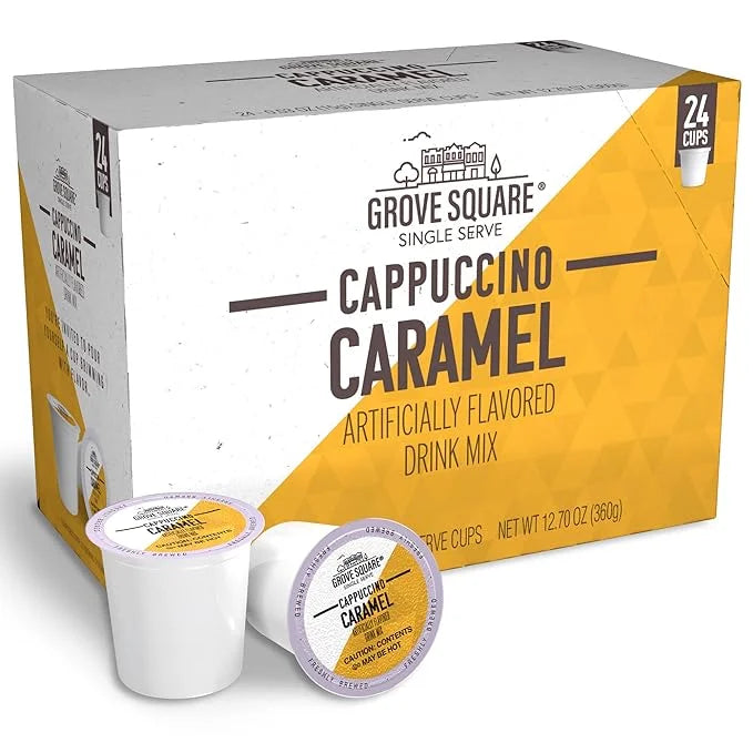 Grove Square Cappuccino Pods, Caramel, Single Serve (Pack of 24) - Product Image