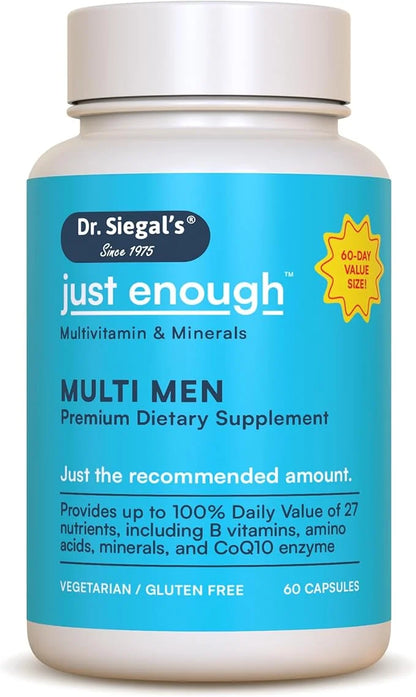 Dr. Siegal's Just Enough Multivitamin and 60 Capsules, 60 Servings,