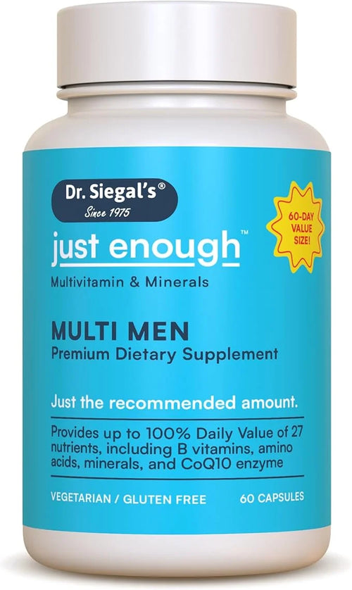 Dr. Siegal's Just Enough Multivitamin and 60 Capsules, 60 Servings,