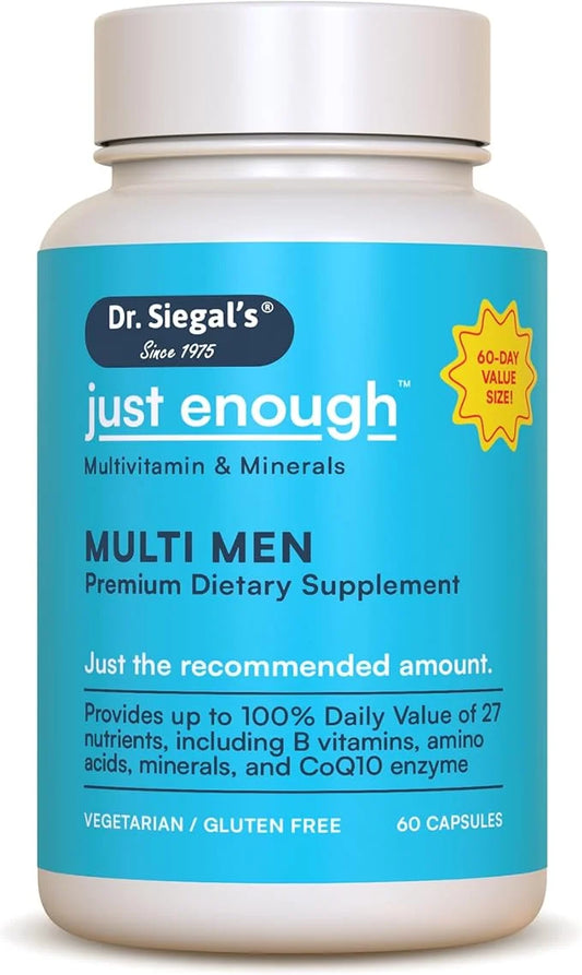 Dr. Siegal's Just Enough Multivitamin and 60 Capsules, 60 Servings,