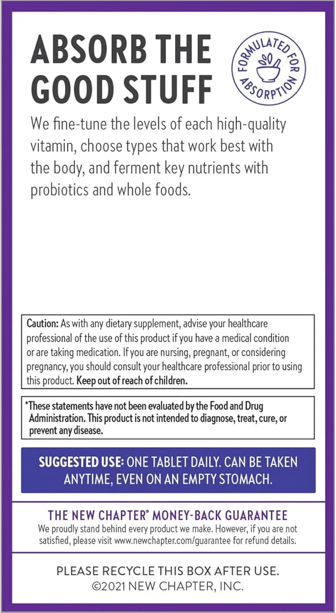 New Chapter Vitamin B Complex, Fermented 100% Vegan, 90 Count