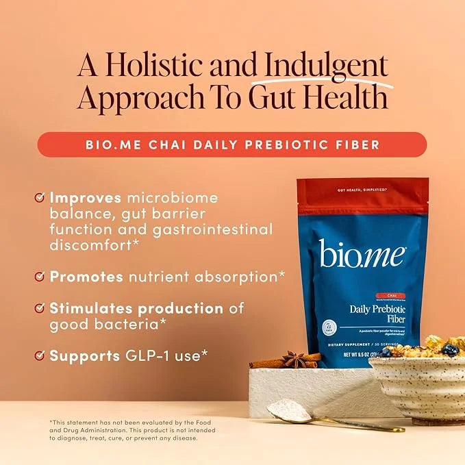 Daily Prebiotic Fiber (Chai) - Fiber Supplement Powder for Digestive Health & Gut Health - Fiber Powder Prebiotics, Non-GM...